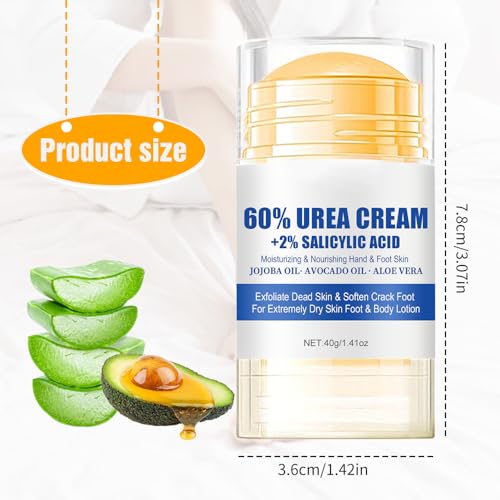 Moisturizing Foot Cream, 2025 New Hydrating and Anti-Cracking Foot Cream,Foot Repair Cream for Cracked Heels, Hands, Knees, Urea Cream 60% to Repairs and Moisturizes Dry and Cracked Feet (1PCS, 1)
