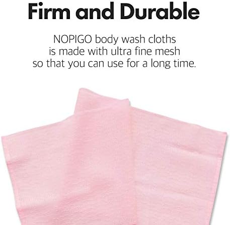 Premium Exfoliating Washcloth Towel(3 Color) Korean Loofah Bath Sponge Long Back Scrubber African Bath Sponge African Long Net for Shower/It Becomes Softer as You use.by NOPIGO