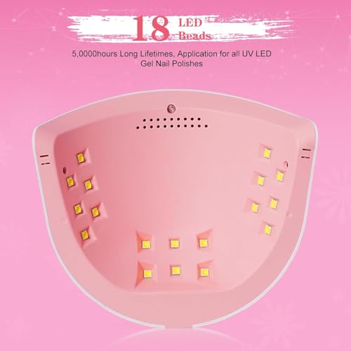 LKE UV Light for Gel Nails, Nail Dryer UV Nail Lamp 72W for Gel Polish Light with 3Timer and Sensor Professional for Solon and Nail DIY in Home Use (White)