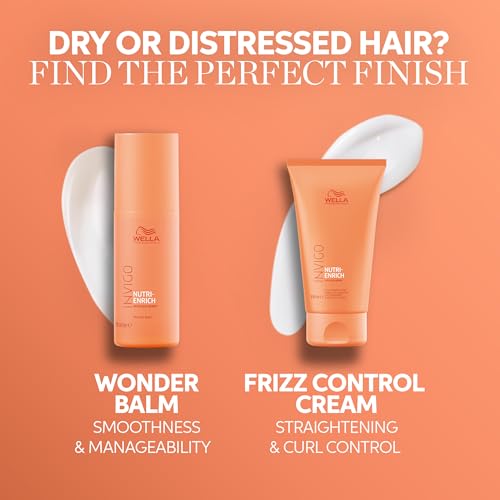 Wella Professionals Invigo Nutri-Enrich Frizz Control Cream with Goji Berry | For Dry or Stressed Hair | Deep Nourishment, Smoothness & Anti-Frizz Styling Cream | 5.07 oz