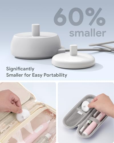 Electric Toothbrush Travel Charger Replacement Slim Compatible with Oral B Pro/iO/D Electric Toothbrush, Inductive Mini Portable Charger Base-Type C(White)
