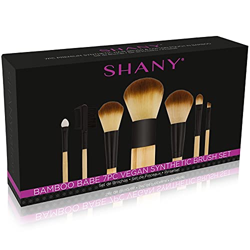 SHANY Bamboo Brush Set with Premium Synthetic Hair, Bamboo Handles and Cotton Pouch