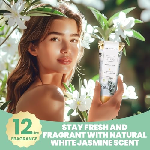 Spa Gifts for Women Jasmine 8 Pcs Spa Luxetique Gift Baskets with Hand Cream Spa Gifts for Women Bath and Body Christmas Gifts