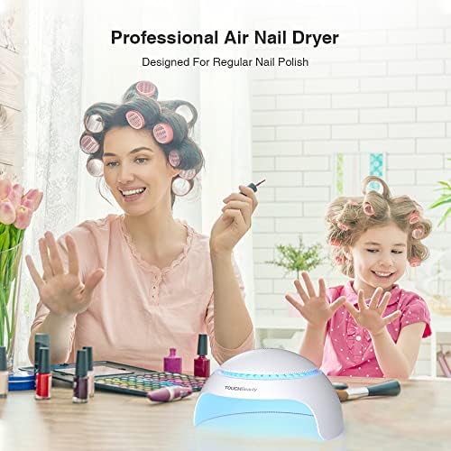 TOUCHBeauty Nail Dryer for Kids Teens Beginners: LED Fan & Light, Safe, Battery Powered, Non-Hands Tanned Version (TB-2130)