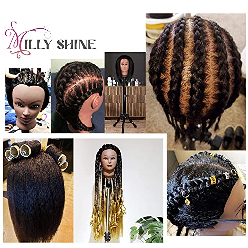 Mannequin Head With Human Hair,16",Braiding Styling Doll Head,Beauty School Manikin Head,Curling Dyeing Hairdresser Practice Training Head