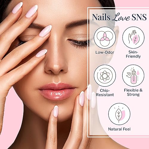 SNS Nail Dip Powder, Gelous Color Dipping Powder - Natural Set Sheer (Natural/Nudes, Sheer), PWNSS02 - Long-Lasting Acrylic Nail Color & Polish Lasts 14 Days - Odor-Free & No UV Lamp - 2 Oz