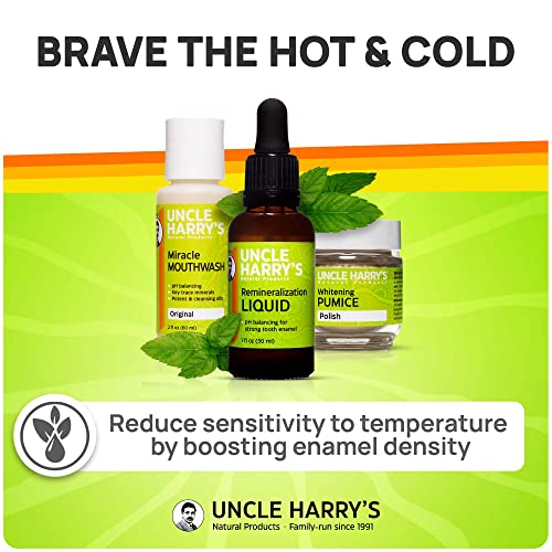 Uncle Harry's Natural Remineralization Kit with Tooth Whitening - 3 Products Strengthen Weak Enamel, Brighten Smile, & Correct Oral Care Issues (1 kit)