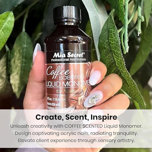 Mia Secret COFFEE SCENTED Liquid Monomer - Alternate Acrylic Nail Liquid for Acrylic Powder - EMA monomer - Scented Nail Monomer liquid - ema monomer acrylic nail liquid (8 oz.)