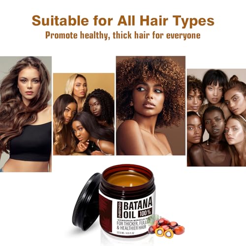 Organic Batana Oil for Hair Growth & Repair | 100% Pure, Unrefined Hair Treatment | Strengthens, Moisturizes, Reduces Hair Fall | 4.15 oz
