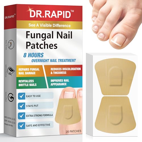 Toenail Fungus Treatment Extra Strength - 20 Hydrogel Patches for Overnight Nail Repair, 8-Hour Nighttime Fungal Nail Patches, Restores Healthy Appearance, Waterproof & Painless Relief