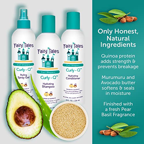 Fairy Tales Curly Q Kids Conditioner - Hydrating for Curly and Multi-Cultural Hair Types, Paraben-Free, Sulfate-Free, Gluten-Free, Nut-Free - 32 oz