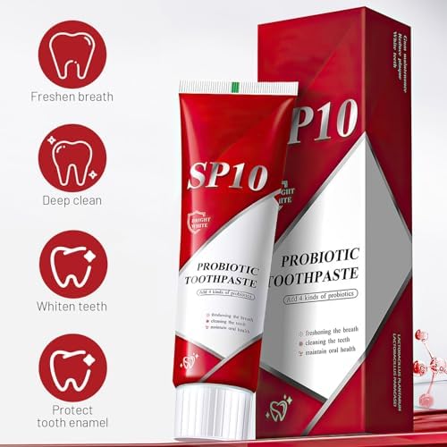 Sp10 Probiotic Toothpaste, Sp-10 Ultra Whitening Toothpaste, Fresh Breath Stain Removal, Deep Cleaning Care(2pcs)
