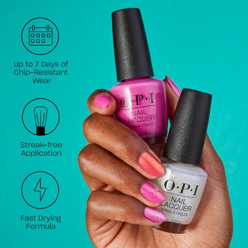 OPI Nail Lacquer Nail Polish | Opaque Dark Black & Gray Crème Chip Resistant Nail Polish | Vegan, Fast Drying, Streak Free