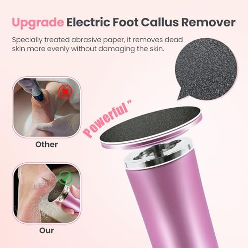 Electric Foot Callus Remover with 36 in 1 Pedicure Kit | Adjustable Speed | Up to 800 RPM | 60 Pcs Sandpaper Discs | Professional Electric Callus Remover for Feet for Dead Skin and Calluses