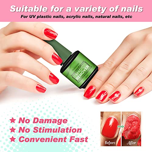 Nail Polish Remover, Magic Soak-Off Gel Nail Polish Remover-Quick,Professional Nail Polish Removers for Natural, Gel Nails (Green-3)