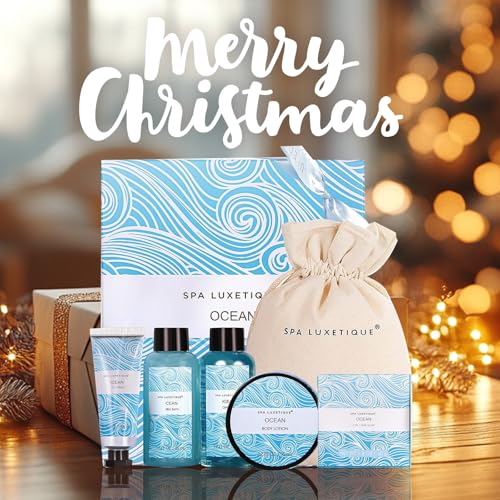 Spa Luxetique Spa Gift Set for Women,Ocean Spa Set Includes Body Lotion, Shower Gel,Bubble Bath, Hand Cream,Bath Gifts for Women, Christmas Gifts