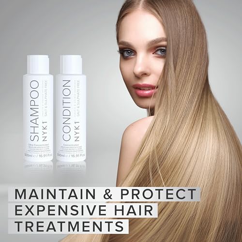 SALT NYK1 Sulfate-Free Shampoo and Conditioner Set for Color-Treated Hair, Extensions and Keratin Treatments (2 x 16.9 Fl Oz)