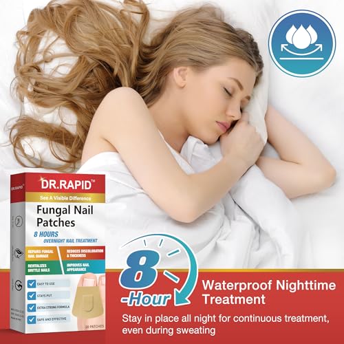 Toenail Fungus Treatment Extra Strength - 20 Hydrogel Patches for Overnight Nail Repair, 8-Hour Nighttime Fungal Nail Patches, Restores Healthy Appearance, Waterproof & Painless Relief