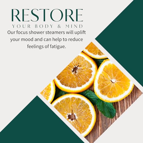 Orange Mint Shower Steamers Aromatherapy | Organic Shower Bombs with Essential Oils | Self Care Christmas Birthday & Spa Gifts for Women & Men | Stocking Stuffers | 4 Pack