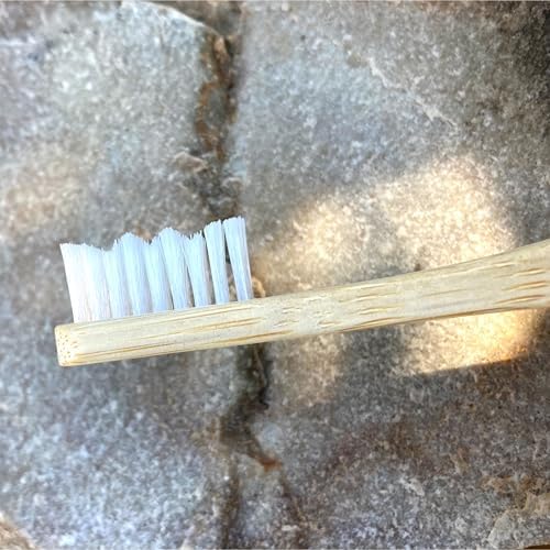 Natural Bristle Toothbrush [4-Pack], Ultra Soft Castor Bean Bristles, 100% Biodegradable, Plant Based Bristles and Bamboo Handle