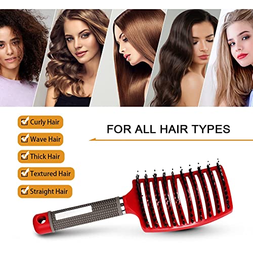 Detangling Brush, Curved and Vented for Wet or Dry Detangling Hair Brush for Men, Women & Kids’ Long, Thick, Thin, Curly & Tangled Hair (Colorful)
