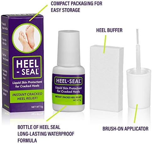 The #1 Liquid Skin Protectant for Cracked Heels, Cracked Feet Treatment, Liquid Bandage, Must-Have Foot Care for Cracked Feet, Calluses, Blisters, Foot Repair, Applicator and Buffer, 1Pk
