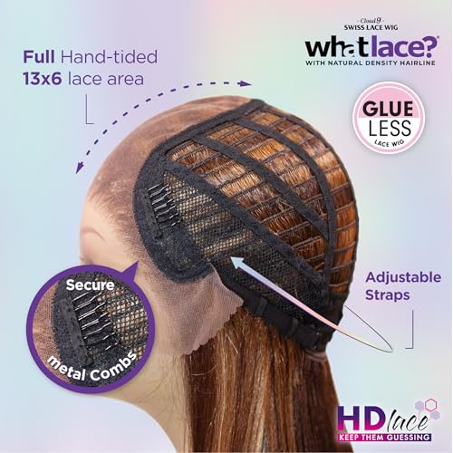 Sensationnel What Lace 13X6 Wigs - Glenna Lacefrontal Hand Tied Glueless Synthetic With Natural Density Preplucked Hairline (1B OFFBLACK)