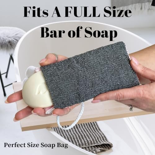 Evelots Soap Saver Sponge with Pocket - 3 Pack Terrycloth Plus Exfoliating Side for Cleansing Bar Soap -No More Wasted Soap Bits -Includes Sponge and Rope