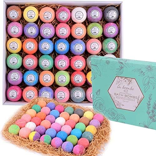 Mothers Day Bath Bomb Gift Set - 42 Moisturizing Bath Bombs for Women & Men! Birtday Gift Bath Bombs Ideal Gift Set! 100% Natural, Sulfate & Paraben Free