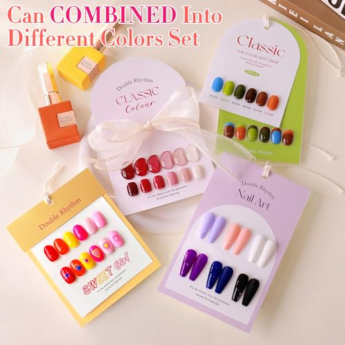 Double Rhythm 28Pcs 0.5Oz Gel Nail Polish Set Same Color Same Bottle Soak Off Gel Polish Kit Nail Art Manicure Salon DIY at Home for Women (Red Pink Collection-T24-4)