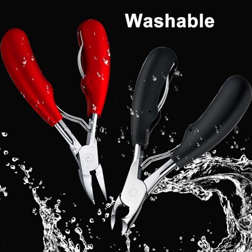 Toenail Clippers for Thick Toenails, Toe Nail Clippers, Ingrown Toenails, Professional Podiatrist Nail Clippers, Heavy Duty, Sharp Curved Blade, Lighter Long Handle for Men Women Adult