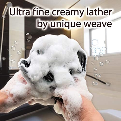 Exfoliating Washcloth [Made in Japan] Extra Long Exfoliating Towel Special Texture Makes Fluffy Foam Lather, Back Scrubber, Dead Skin Cell Remover, Loofah (3pcs Sets(Soft/midium/Super Hard))
