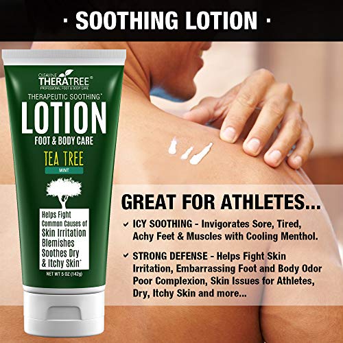 Tea Tree Oil Lotion with Neem Oil for Foot & Body - Helps Soothe Skin Irritation and Fight Body Odor TheraTree