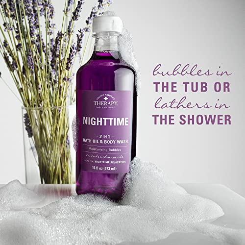 Village Naturals Therapy, Foaming Bath Oil and Body Wash, Nighttime Relief, 16 oz, Pack of 2