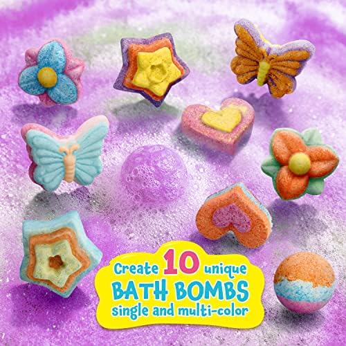 XXTOYS Bath Bombs Science Lab - Create 10 Baths Bombs, Bath Toys for Kids - Great Gifts for Girls Age 8-12, Crafts Kit for Girls, Spa Kit for Girl