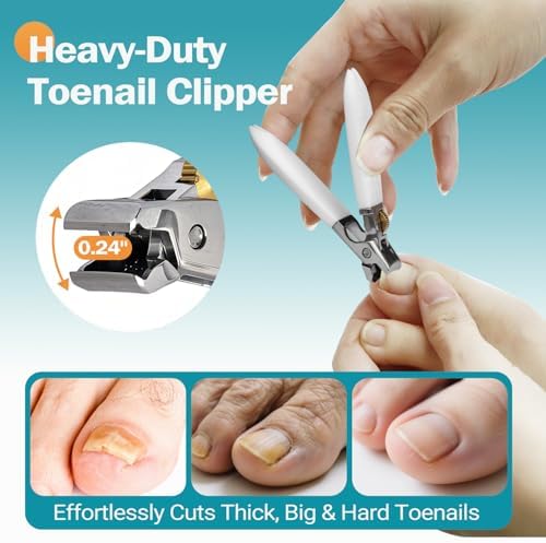 Wide Jaw Anti-Slip Nail Clippers with Safety Lock & Splash Guard – Razor-Sharp Blades for Thick Nails, Heavy Duty Stainless Steel Clipper for Women/Men/Kids/Seniors
