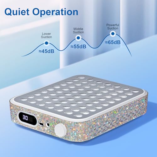 Nail Dust Collector with 2 Reusable Filters,Nail Vacuum Dust Collector Quiet for Nail Tech Art, Powerful Nail Fan and Duster Collector,Nail Vacuum Cleaner for Salon and Home(AB Diamond)