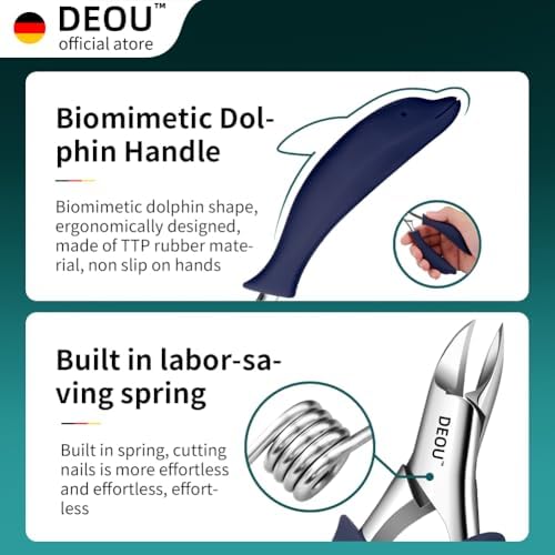 Professional Stainless Steel Podiatrist Nail Clippers, Heavy Duty Manicure Pliers for Thick Nails, Pedicure Toe Nail Clippers Tools for Men Women