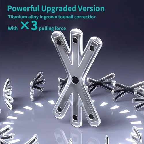 Upgraded Titanium Alloy Ingrown Toenail Corrector with Upgraded 6-Angle Shape,3x Stronger Pull Force,Ingrown Toenail Removal Kit, Ingrown Toenail Treatment for Women and Man (Large Size-6 Packs)