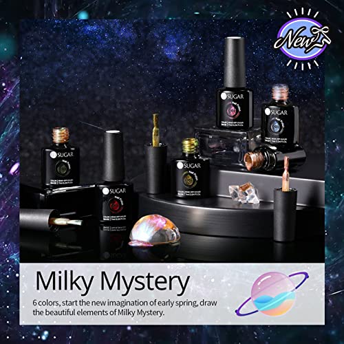 UR SUGAR Glitter Gel Nail Polish Set, 6 Colors Glitter 9D Cat Magnetic Black Nail Polish Color Changing Gel Polish Kit Hot Pink Purple Gold Colors Soak Off Gel Nails Kit Manicure Gift for Women