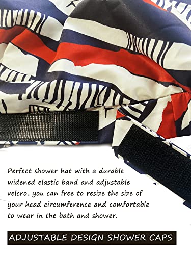 Womens Shower Cap for Long Hair Luxury Shower Cap For Dreadlocks, Braids, Curls, Locs, Curly Hair（Stripe）