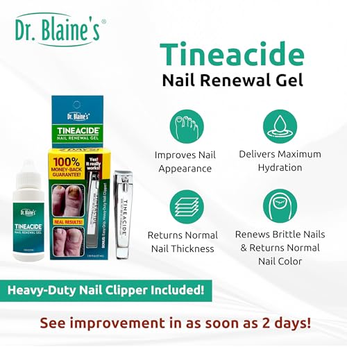 Nail Renewal Gel, Discoloration, Thick, Brittle, Cracking Nails, Clippers Included - 1.25 fl. oz.