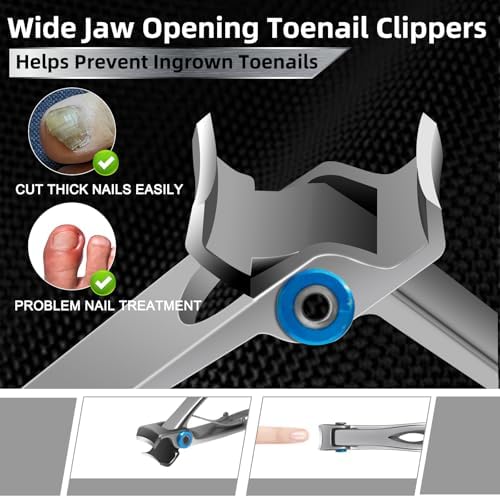 Werlla Toenail Clippers for Seniors Thick Toenails, Heavy Duty Toe Nail Clippers Adult Thick Nails Long Handle, Large Toenail Clippers for Thick Nails 8Pcs