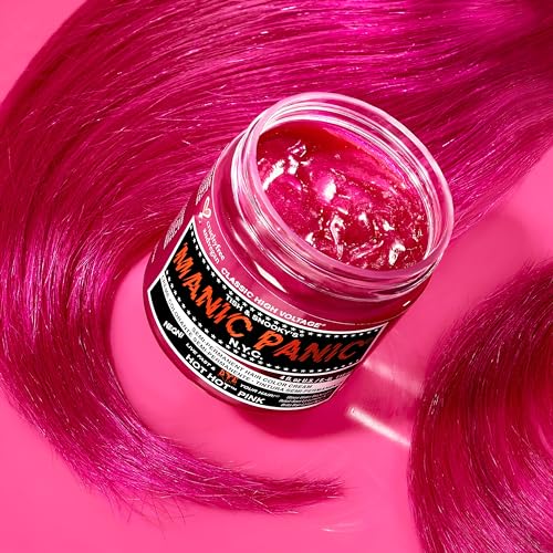 MANIC PANIC Classic Hot Hot Pink Semi Permanent Hair Color - Neon Pink Hair Dye for Women & Men That Lasts 4-6 Weeks - Vegan, Ammonia & Cruelty-Free - Create & Mix Custom Shades (8oz)