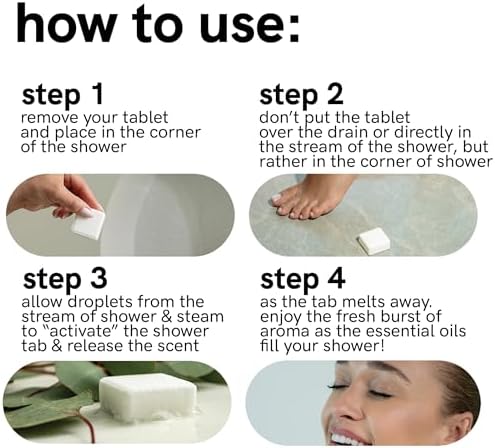 Zensah Sport Shower Steamers - Relaxing Aromatherapy, USA Made with Natural Eucalyptus Essential Oil, Travel Friendly, Unique Birthday Gifts for Self Care, Colds, and Muscle Recovery for Women and Men