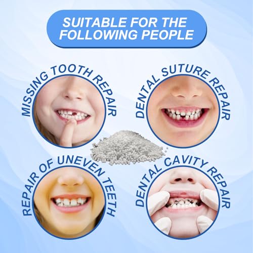 Tooth Repair Kit, Moldable Tooth Filling Repair Kit Beads with 3 Dental Tool, Moldable False Teeth Beads The Missing and Broken Replacements, DIY Natural Filling Fake Teeth,Smile Confidently Again