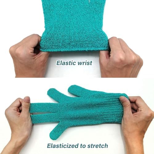 MIG4U Shower Exfoliating Scrub Gloves, Bathing Gloves Body Wash Dead Skin Removal Deep Cleansing Sponge Loofah for Women Men