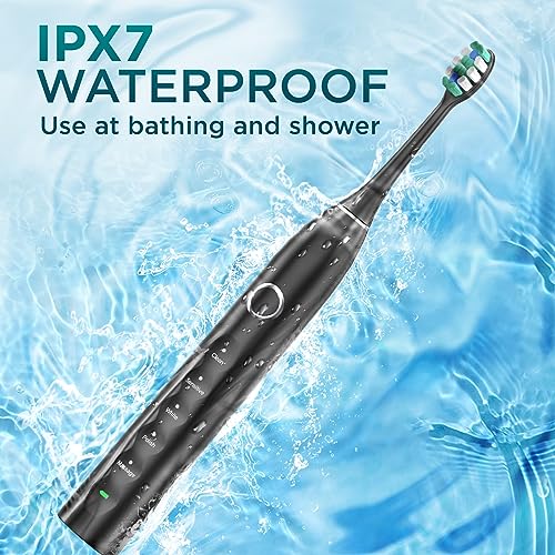 Electric Toothbrush for Adults with 8 Brush Heads, Sonic Toothbrush Rechargeable with a Holder & Travel Case, 2.5 Hours Charge for 120 Days Use