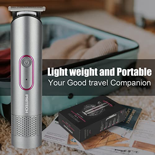 PRITECH Bikini Trimmer for Women - Rechargeable Pubic Hair Trimmer for Sensitive Skin, Wet & Dry Use, Pain-Free Electric Razor&Shaver with Standing Recharge Dock, Ideal Gift for Women, Aurora Gray