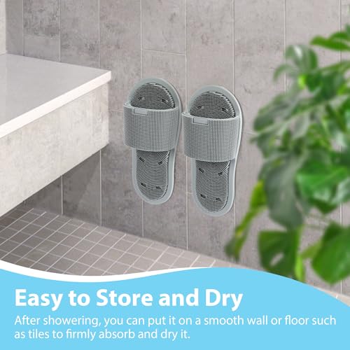 Enhon 2 Pack Shower Foot Scrubber, Silicone Foot Brush Cleaner with Non Slip Suction Cups, Clean, Exfoliate and Massage Feet No Bend in The Shower or Bath, Relax Your feet and Eliminate Fatigue
